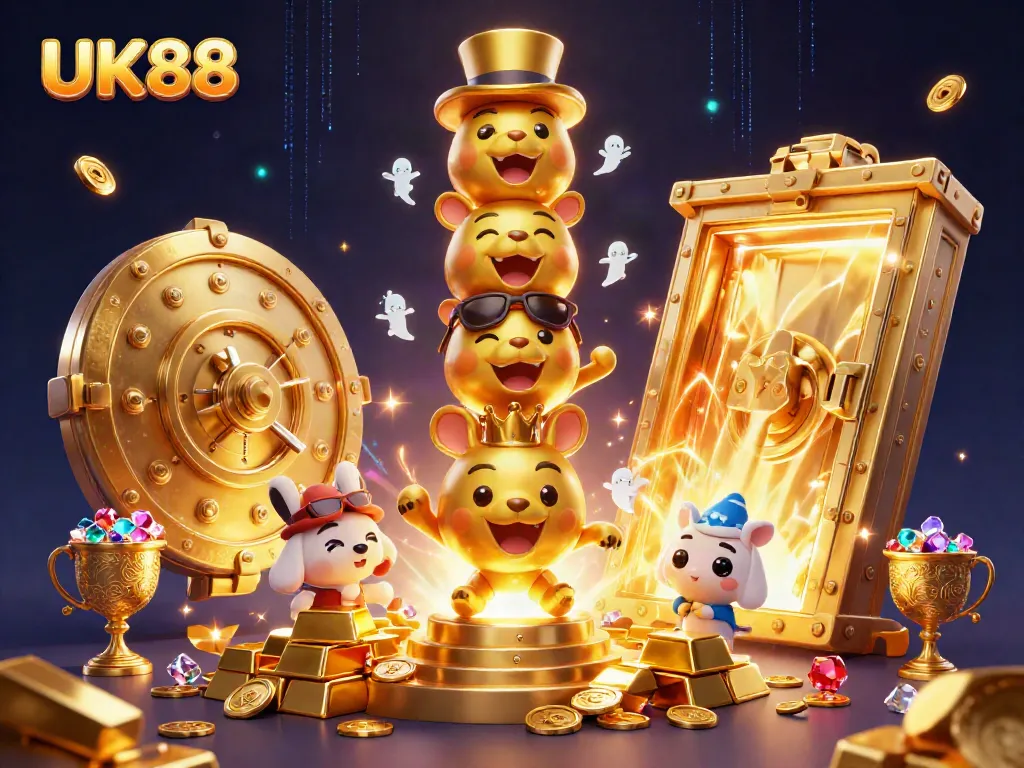 Immerse in the vibrant UK88 casino adventure with golden treasures and dynamic characters.