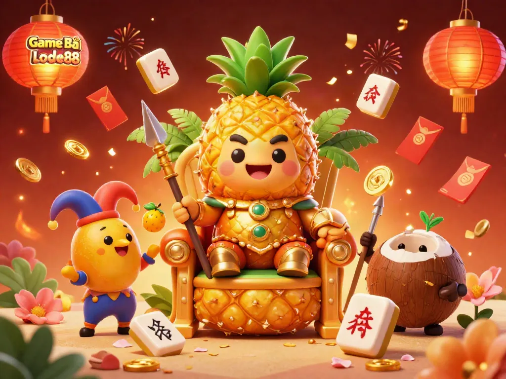 Experience the excitement of Game Bài Lode88 with vibrant characters and festive casino themes in a captivating 3D illustration.