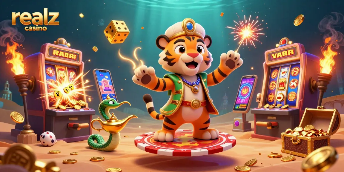 Experience thrilling gameplay at realz casino with vibrant visuals of exciting slot machines and colorful characters.